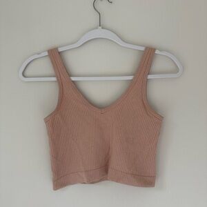 Urban Outfitters Pink Ribbed Tank Top